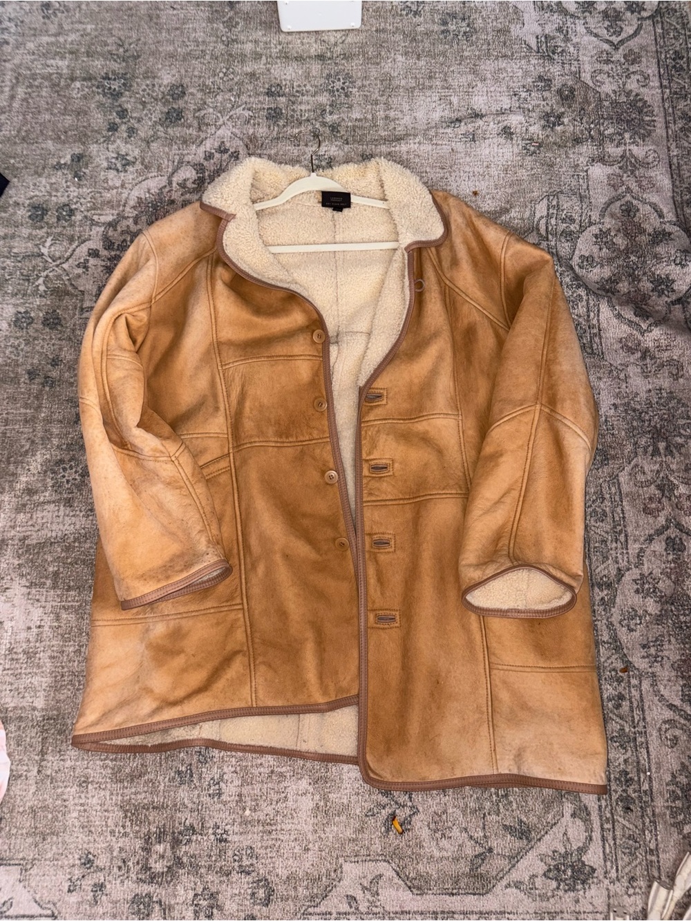Shearling-Lined Suede Coat